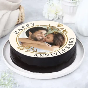 Personalised Anniversary Chocolate Photo Cake