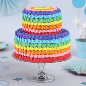 Two Tier Rainbow Chocolate Cake
